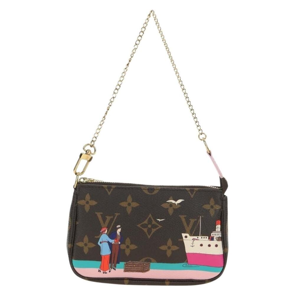 Louis Vuitton Monogram Mini Pochette Accessoires Pouch Brown